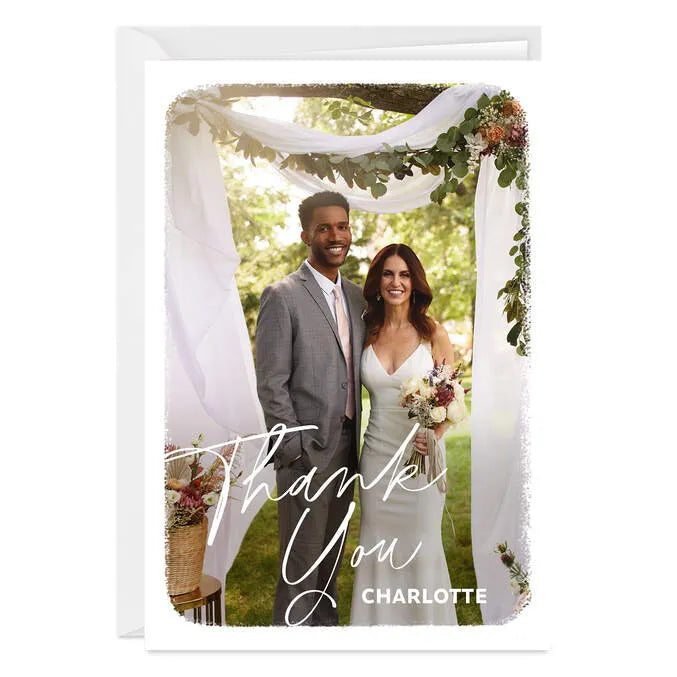 White Frame Custom Thank-You Card