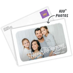 White Frame Horizontal Custom Thanksgiving Card