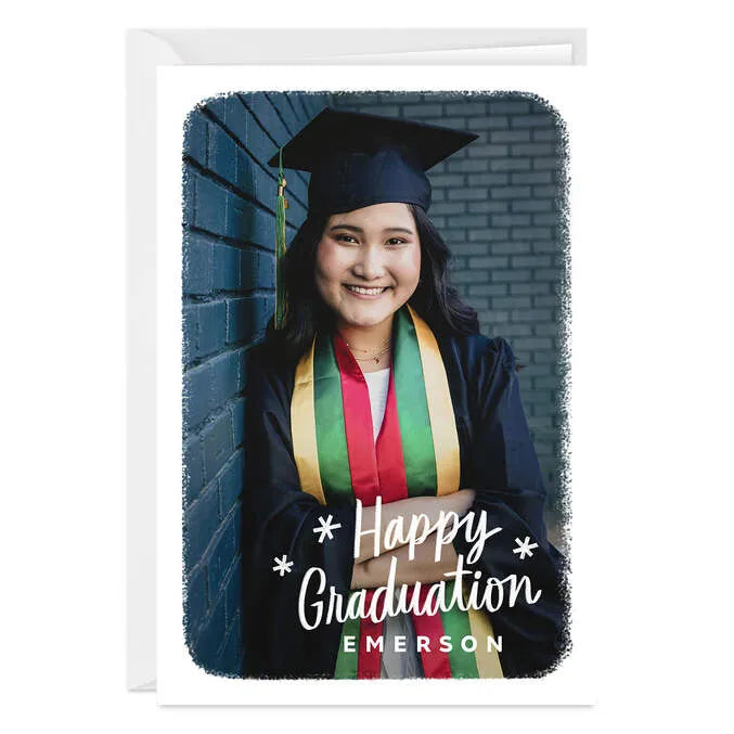 White Frame Custom Graduation Card