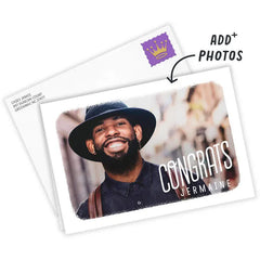 White Frame Horizontal Custom Congratulations Card