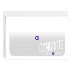 White Frame Horizontal Custom Congratulations Card