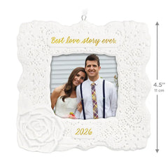 Best Love Story Ever 2026 Porcelain Personalized Ornament, Custom Photo