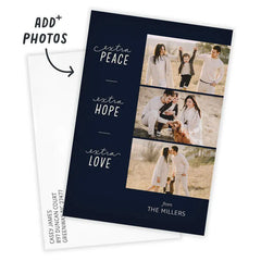 Extra Peace, Hope, Love Flat Holiday Photo Card