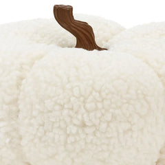 White Plush Fabric Pumpkin Fall Decoration