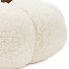 White Plush Fabric Pumpkin Fall Decoration