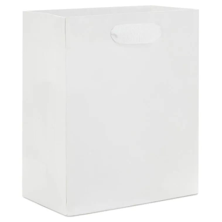 6.5" White Small Gift Bag