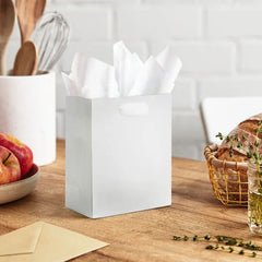 6.5" White Small Gift Bag