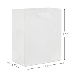 6.5" White Small Gift Bag