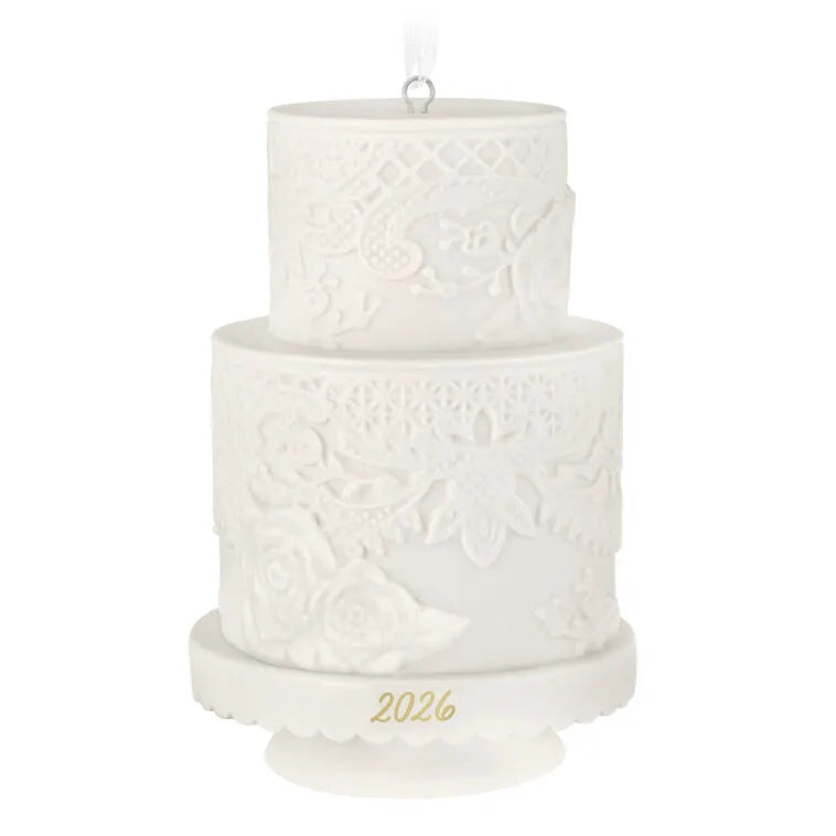 Wedding Cake 2026 Porcelain Ornament