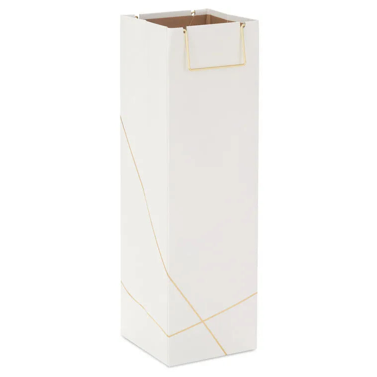 13" Gold Lines on Black Wine Gift Bag