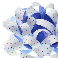 4.6" Colorful Mini Dots on White Gift Bow