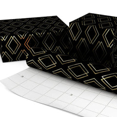 Shadow Diamonds on Metallic Black Wrapping Paper Roll, 17.5 sq. ft.