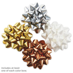 Assorted 12-Pack White, Gold, Silver and Bronze Gift Bows