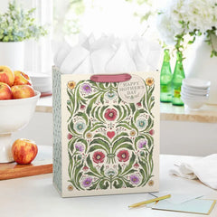 13" Symmetrical Floral Large Mother's Day Gift Bag