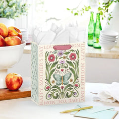 9.6" Illustrated Floral Medium Mother's Day Gift Bag