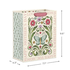 9.6" Illustrated Floral Medium Mother's Day Gift Bag