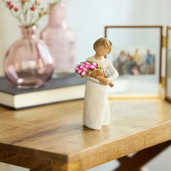 Willow Tree Bright Hope Girl With Tulips Figurine, 5"