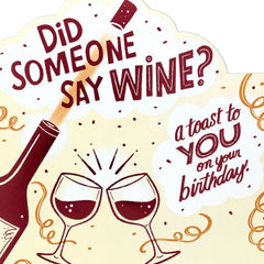 A Toast to You Wine Bottle Birthday Card