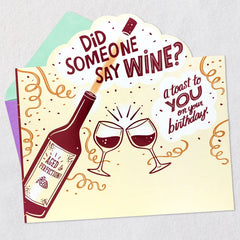 A Toast to You Wine Bottle Birthday Card