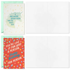 Cake-Worthy Celebrations Assorted Funny Blank Birthday Cards, Pack of 16