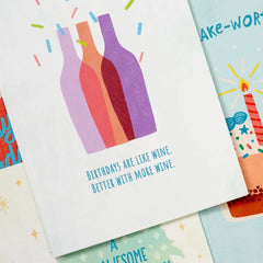 Cake-Worthy Celebrations Assorted Funny Blank Birthday Cards, Pack of 16