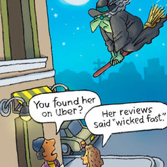 Wicked Fast Ride Funny Halloween Card