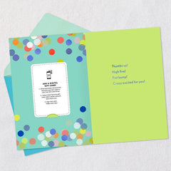 Woo Hoo Confetti Gift Card Greeting Congratulations Card