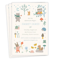 Woodland Animals Baby Shower Invitation
