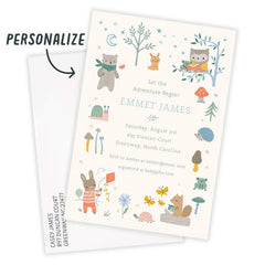 Woodland Animals Baby Shower Invitation