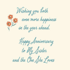 Happiness Ahead Anniversary Card for Sister and Her Love