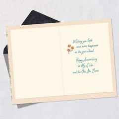Happiness Ahead Anniversary Card for Sister and Her Love