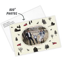 Woodland Farm Truck Flat Christmas Photo Card