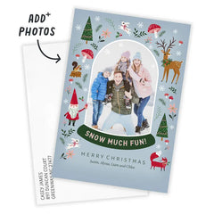 Snow Much Fun Flat Christmas Photo Card