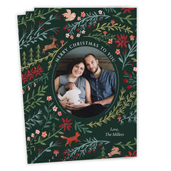 Woodland Tapestry Flat Christmas Photo Card