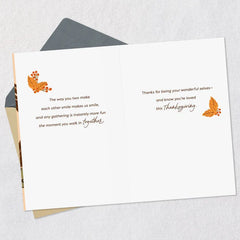 You Two Make Us Smile Thanksgiving Card for Granddaughter and Husband