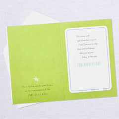 Wreath and Cross Religious First Communion Card