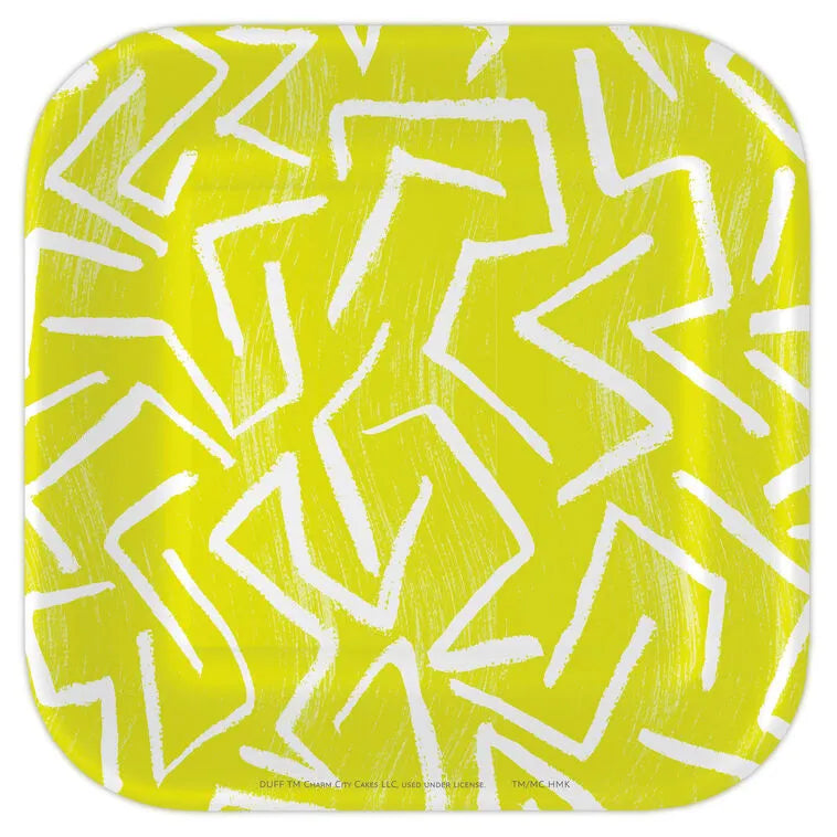 Zig-Zag Stripe on Yellow Dessert Plates, Pack of 8