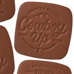 Yellowstone Dutton Ranch Bonded Leather Coasters, Set of 4