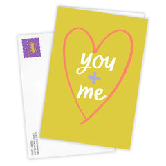 You + Me Doodle Heart Custom Love Card