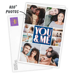 You & Me Photo Collage Custom Love Card